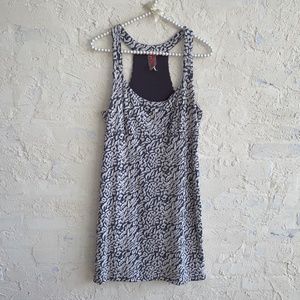 Free People Leopard Print Racerback Gray Dress Sz Small